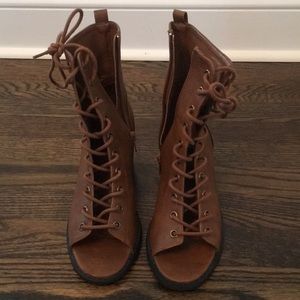 Open toe booties
